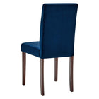 Modway - Prosper Velours rembourré Fauteuil d’appoint de salle à manger Ensemble de 2 - Marine-Rembourrage en mousse dense