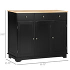 HOMCOM - Buffet 39,8 po L avec rangement - noir-Le matériau robuste est facile à nettoyer avec un chiffon humide 