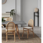Manhattan Comfort - Lot de 2 chaises de salle à manger Paragon 44,5 cm style industriel chic, rembourrées, coloris Nature et Avoine-Canne naturelle fine fabriquée à partir de véritable rotin en bois