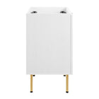 Modway - Chaucer 24" Armoire de toilette de salle de bain (lavabo non inclus) - Blanc-Portes en rotin tissé