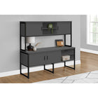 Monarch Specialties - Credence De Bureau - 72 po L - Travail - Travail - Portes De Stockage - Qualité Commerciale - Stratifié Gris-Une armoire facile à assembler avec des instructions entièrement illustrées et une garantie limitée de 5 ans contre les défauts pour une tranquillité d'esprit