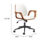 Zuo - Ali Chaise de bureau - Blanc-8