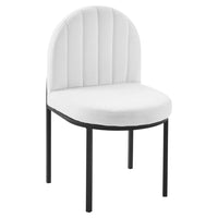 Modway - Isla Chenal Touffé Tissu rembourré Fauteuil d’appoint de salle à manger - Noir Blanc-Fauteuil à manger Glam Deco