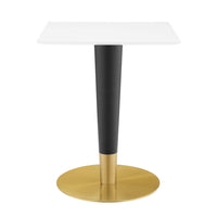 Modway - Zinque 24 po Carré Table à manger, Or Blanc-Table à manger moderne
