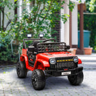 Qaba - Voiture camion pour enfants 12V avec télécommande, portes ouvrables - rouge-La télécommande propose trois vitesses, option de conduite autonome disponible pour les enfants 