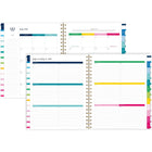 Emily Ley - Agenda scolaire hebdomadaire/mensuel Simplified 2026-2027 - 11 po H x 8 3/8 po l - bande joyeuse - bilingue-Les pages spéciales incluent «Le processus de simplification », « Comment utiliser l'agenda », « La simplicité ChallEnglish » et la « Bucket list ».