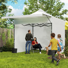 Outsunny - Tente auvent pliante 10 pi l x 10 pi L avec auvent et parois latérales - UPF50+-Trois hauteurs réglables sur la tonnelle créent un espace spacieux permettant à 6-9 personnes de tenir debout