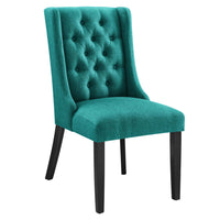 Modway - Baronet Bouton touffé Tissu Chaise à manger - Sarcelle-Fauteuil d’appoint moderne élégant
