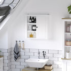 HOMCOM - Armoire murale de salle de bain moderne - blanc-Comprend une armoire avec porte et 3 étagères ouvertes pour ranger et exposer les objets essentiels du quotidien