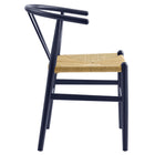 Modway - Amish 32" Chaise d’accent pour salle à manger - Bleu Minuit-Épingles de pied non marquées