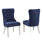 Brassex - Chaise d'appoint 823604 Darwin - ensemble de 2 - bleu marine-Comprend : 2 chaises de salle à manger