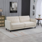 HOMCOM - Canapé-lit convertible moderne - beige-Le système click-clack permet au canapé de se transformer en lit rapidement et facilement 