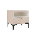 Manhattan Comfort - Table de nuit moderne Amara 50 cm - Rose pâle et blanc-Hauteur des pieds : 15 cm