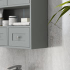kleankin - Armoire murale de salle de bain avec étagère et tiroirs - gris-Couleur : Gris