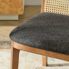 Modway - Monarch Bois et rotin Fauteuil d’appoint de salle à manger - Gris naturel miel-Glissières de plancher sans marquage