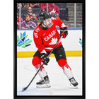 Connor Bedard 20x29 Canada World Juniors-V - Toile encadree - 22" x 31"-Impression sur toile de qualité supérieure avec bordures enveloppées