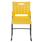 Flash Furniture - Chaise empilable avec base luge de série Hercule, capacité de 881 lb, avec dossier ventilé, jaune (RUT2YL)-Chaise empilable multi-usages