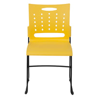 Flash Furniture - Chaise empilable avec base luge de série Hercule, capacité de 881 lb, avec dossier ventilé, jaune (RUT2YL)-Chaise empilable multi-usages