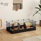 PawHut - Parc de jeu 12 panneaux pour cochons d’Inde et lapins avec porte-Créez des formes personnalisées avec des panneaux DIY pour construire un espace de jeu unique pour les animaux de compagnie 
