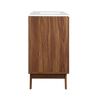 Modway - Soma 48" Vanité de salle de bain à un seul lavabo - Blanc noyer-Finition du grain du bois