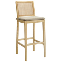Modway - Ovard Bois et rotin Tabouret de bar - Naturel-Tabouret sans bras