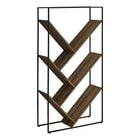 Monarch Specialties - 2202 60 po H Etagere - Faux Bois Brun /Metal Noir-Les tablettes ouvertes sont finies sur tous les côtés dans une finition d'aspect bois récupéré brun avec une texture de grain de bois