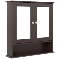 Kleankin - Armoire à pharmacie murale avec miroir - espresso-Design élégant, idéal pour la cuisine, la salle de bain et plus encore 