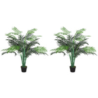 Outsunny - Palmier tropical artificiel 4 pi avec feuilles réalistes - vert - lot de 2-Belle plante artificielle au design de palmier, lot de deux  