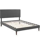 Modway - Camille Tissu Lit à plateforme complet avec pieds carrés effilés, Gris-Rembourrage fin en polyester
