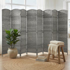 HOMCOM - Cloison autoportante tressée à la main 8 panneaux pour chambre - gris mélangé-Dimensions totales : 141,7 po l x 0,7 po p x 70,9 po H (360 x 1,7 x 180 cm)  
