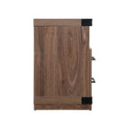 Manhattan Comfort - Ensemble de 2 cheminées modernes Richmond 60 po - Noir et brun-Cheminée électrique avec télécommande pour modifier l'effet de lueur et la chaleur Visuel de la flamme réglable sur 3 niveaux : faible, moyen, élevé Aspect de la cheminée allant d'une faible lueur des bûches à une forte lueur des bûches
