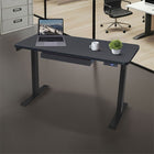 Motionwise - Bureau de la série M2 48 po de largeur, Motionwise - Bureau électrique assis-debout avec double moteurs et tiroir coulissant - Noir-Plateau en bois durable de 1 po : Fabriqué en bois (panneau de particules) avec une épaisseur de 1 po, garantissant une durabilité à long terme et une esthétique élégante pour votre espace de travail.