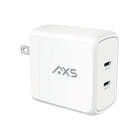AXS - 65W PROCharge Chargeur mural PD GRS avec double port - Blanc-Rendement énergétique élevé : La puce de charge intelligente ajuste la puissance de sortie en fonction des besoins de l'appareil