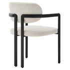 Modway - Elio Tonneau Tissu et métal Chaise à manger - Crème noire-8