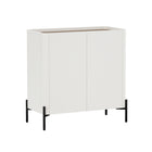 Manhattan Comfort - Ensemble de 2 buffets et meubles d’appoint modernes Abbey - érable et blanc cassé-Cadre surélevé avec pieds fins pour un nettoyage facile en dessous et une touche moderne et aérée