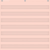 Teacher Created Resources - Tableau à 7 pochettes - 28 po x 28 po - Blush-Les tableaux de poche légers et durables présentent des motifs colorés et s'accrochent facilement à des œillets métalliques robustes