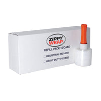 Zippy Wrap - Longueur industrielle avec manche à résistance moyenne - 4 po x 1300 pi - paquet de 10-Recharge Industrielle Zippy Wrap