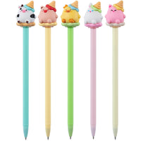 Merangue - Stylo à chapeau de crème glacée-Stylos fantaisie avec des embouts mignons sur le thème des glaces animales