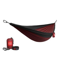 Grand Trunk - Hamac Double Deluxe avec sangles - Rouge cramoisi et charbon-Coutures renforcées à triple verrouillage