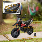 Qaba - Moto électrique pour enfants sous licence Aprilia 12V à batterie - rouge-Les deux moteurs 12V permettent une utilisation continue d'une heure à 3,7 mi/h (6 km/h) 