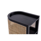 Manhattan Comfort - Table d’appoint chic industrielle Versailles 11,81 po - Noir et canne naturelle - Ensemble de 2-Garantie limitée du fabricant de 30 jours