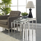 Modway - Nimble Table de nidification Ensemble de 3 - Argent-Cadre en acier inoxydable