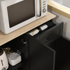 HOMCOM - Buffet 71 po avec vaisselier, garde-manger de cuisine et tiroir - noir-Sangle anti-basculement à l'arrière, vous pouvez la fixer au mur pour plus de sécurité 