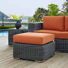 Modway - Summon Terrasse extérieure Ottoman Sunbrella in Toile toscane-Tissage rond en rotin synthétique