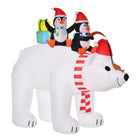 HOMCOM - Décoration de Noël de 7ft avec ours polaire et deux pingouins décoration gonflable - Blanc-Le design à la mode de la décoration gonflable de Noël avec un ours polaire et deux pingouins crée une atmosphère de festival 