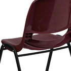 Flash Furniture - Chaise coquille bourgogne, empilable et ergonomique de la série HERCULES avec cadre noir, capacité de 880 lb-Les trous de drainage du siège et le dossier ventilé facilitent le séchage