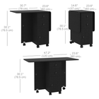 HOMCOM - Table à manger pliante à roulettes avec rallonge, tiroirs et armoire de rangement pour 4-6 personnes - noir-Deux tiroirs et un meuble offrent un espace de rangement discret 