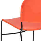 Flash Furniture - Chaise ultra-compacte empilable orange de la série HERCULES avec une et cadre enduit de poudre noire-Poignée de portage pour un meilleur transport