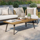 Modway - Meadow Terrasse extérieure Bois de teck Table basse - Taupe naturel-Bois de teck naturel