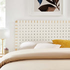 Modway - Sparta Tissage Cuir végane Tête de lit King, Beige naturel-Tressage de panier en cuir végane